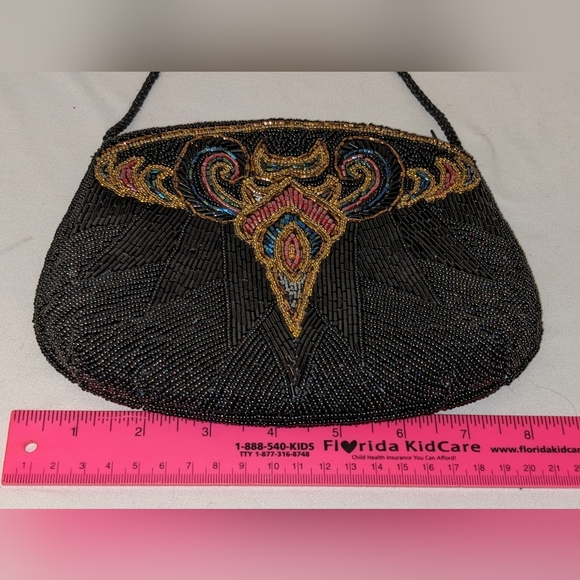 Vintage Fully Beaded Sparkling Purse Clutch or Shoulder Bag - Picture 9 of 14